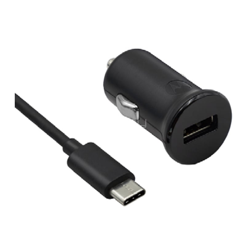 Cargador para Auto Motorola con Cable USB-C (18W, Negro)