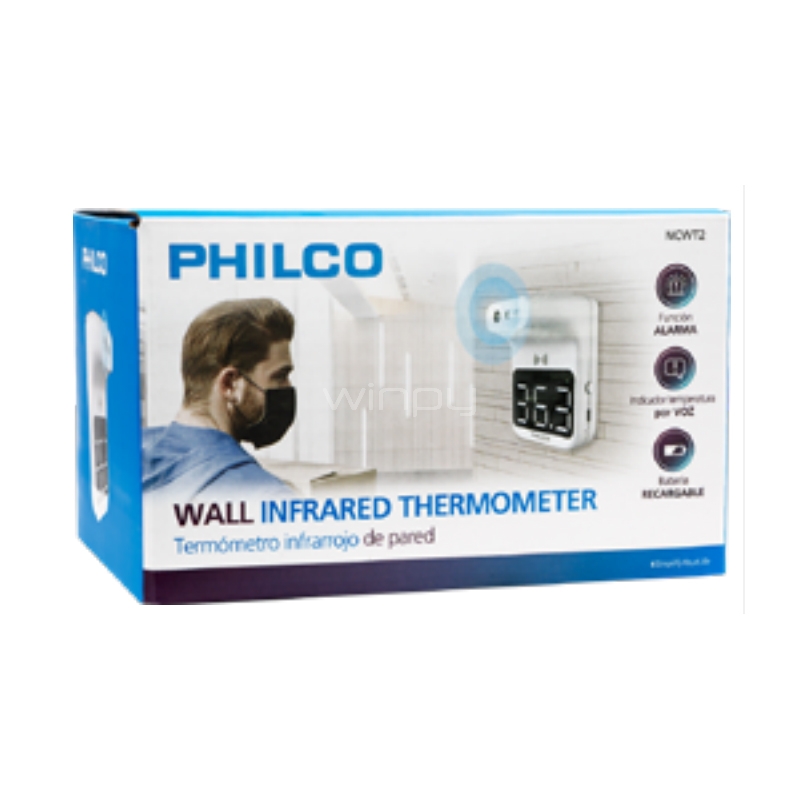 Mini Termómetro Philco de Pared (Infrarrojo, Multifunción, Voz Digital)