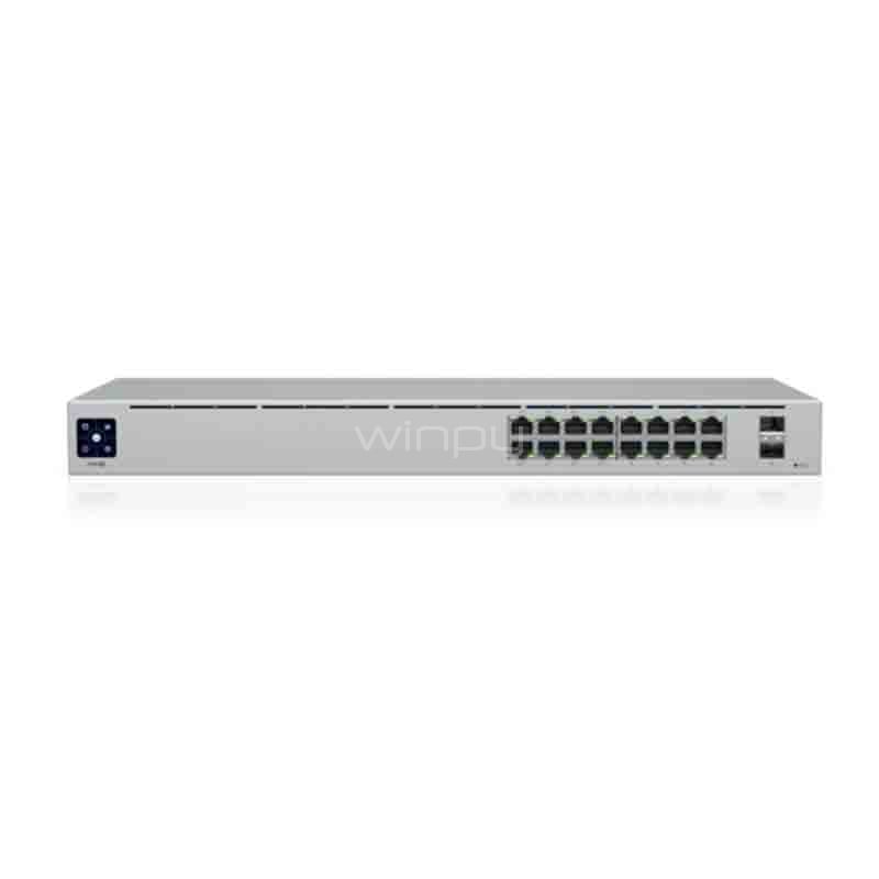 Switch Ubiquiti USW-16-POE de 16 Puertos (Gestionado, L2, SFP, 36 Gb/s, PoE+, 42 W)