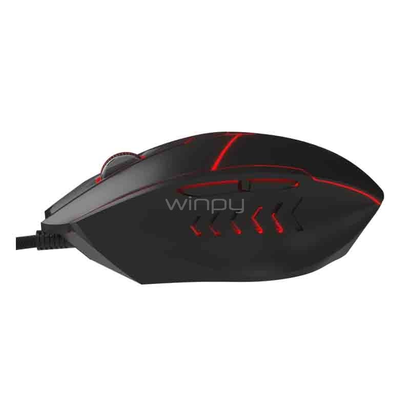 Mouse Gamer XTech STAUROS 6 Botones (7.200dpi, LED Multicolor, Negro)