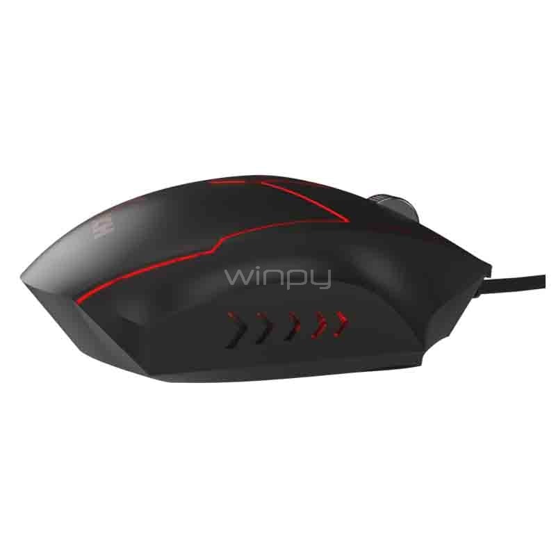 Mouse Gamer XTech STAUROS 6 Botones (7.200dpi, LED Multicolor, Negro)