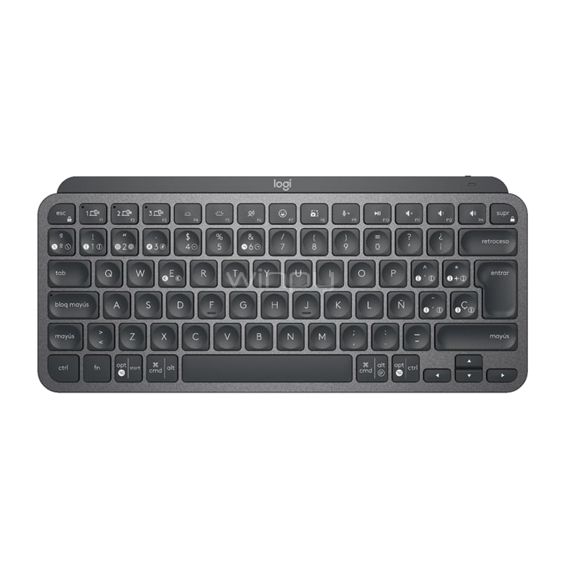 Teclado Logitech MX Keys Mini Wireless (Dongle USB/ Bluetooth, Grafito)