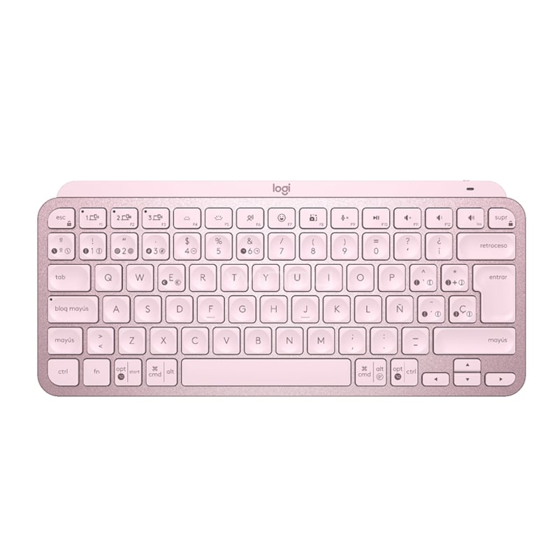 Teclado Logitech MX Keys Mini Wireless (Dongle USB/ Bluetooth, Rosado)