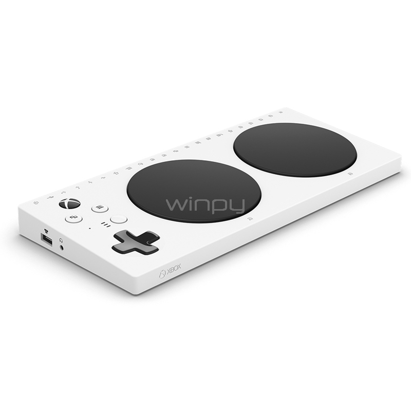 Control Adaptativo Microsoft Wireless Xbox One (Bluetooth, USB-C, Entradas 3,5 mm x19, Blanco)