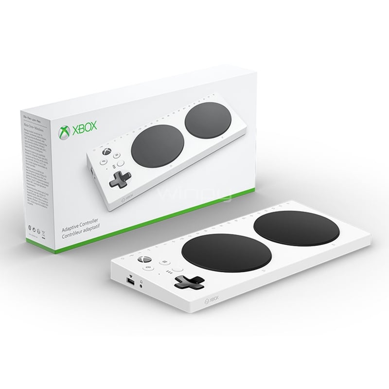 Control Adaptativo Microsoft Wireless Xbox One (Bluetooth, USB-C, Entradas 3,5 mm x19, Blanco)