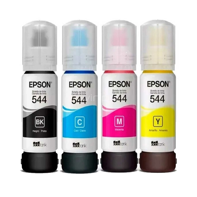 Pack de Botellas Tintas Epson T544 EcoTank (Cyan, Magenta, Amarillo, Negro)