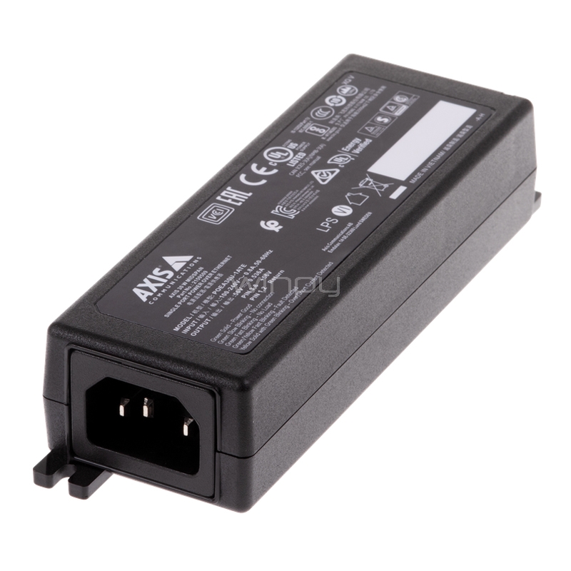 Inyector PoE AXIS Midspan de 30 W (100 a 240 V CA, 1 Conector de Salida)