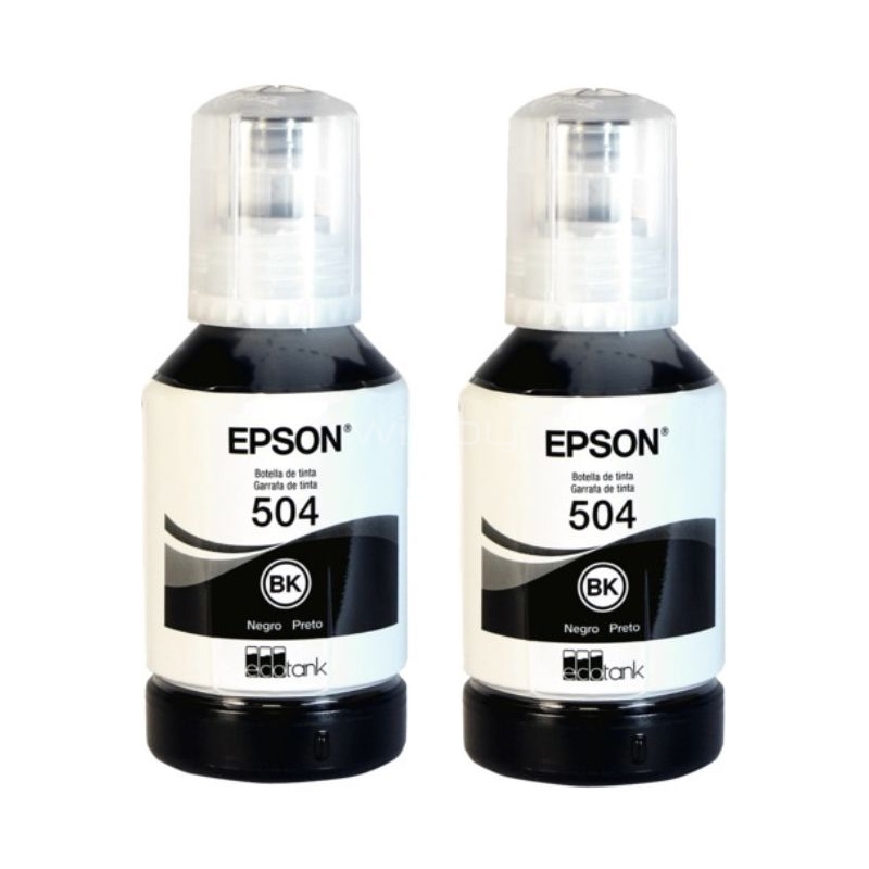 Pack de Botellas Tintas Epson T504 (2 unidades, Negro)