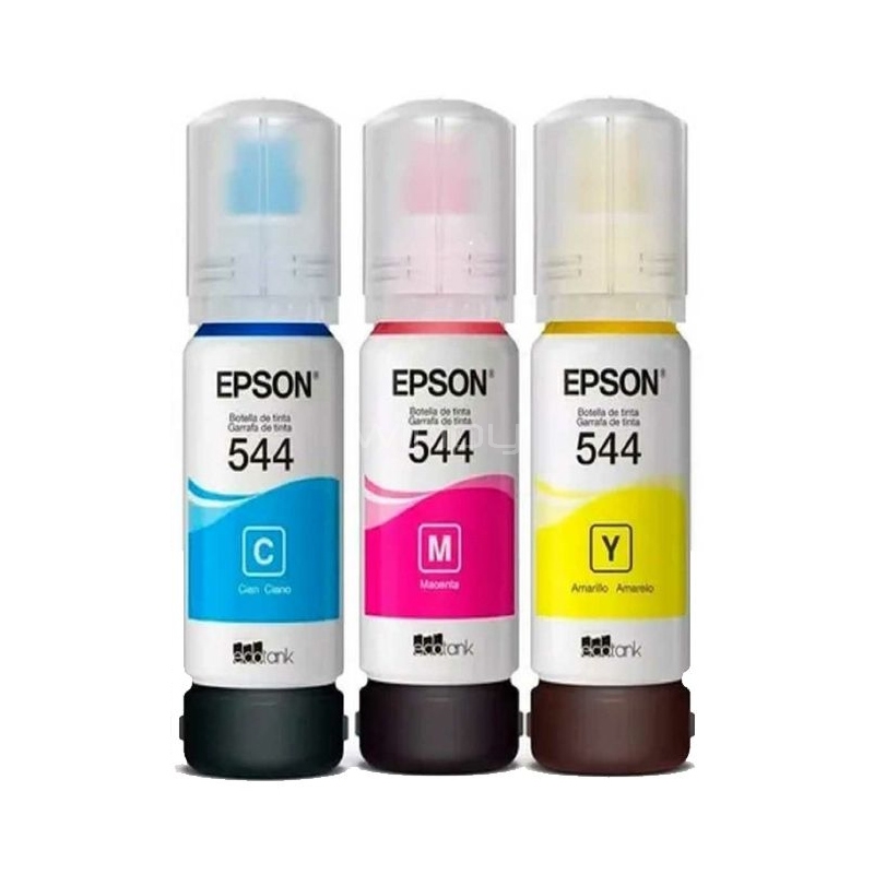 Pack de Botellas Tintas Epson T544 EcoTank (Cyan, Magenta, Amarillo)