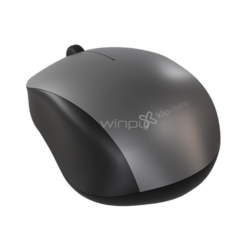 Mouse Klip Xtreme Furtive Wireless (Bluetooth, 1600dpi, Negro/Gris)