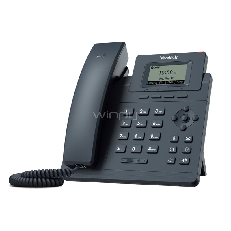 Teléfono IP Básico Yealink con 1 Línea (2 Puertos red 10/100, PoE, Conferencia 5 Vía)