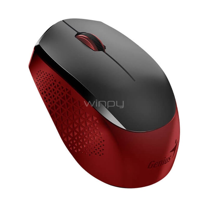 Mouse Genius NX-8000S Wireless Ambidiestro (Dongle USB, Rojo/Negro)