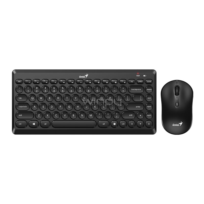 Kit Mouse + Teclado Genius LuxeMate Q8000 Wireless (Dongle USB, 1600dpi, Negro)