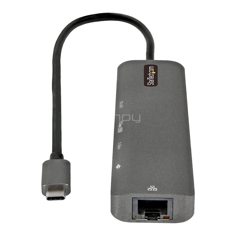 Adaptador Multipuertos StarTech Dock USB-C (HDMI, SD, microSD, USB-A, Ethernet, 100W)