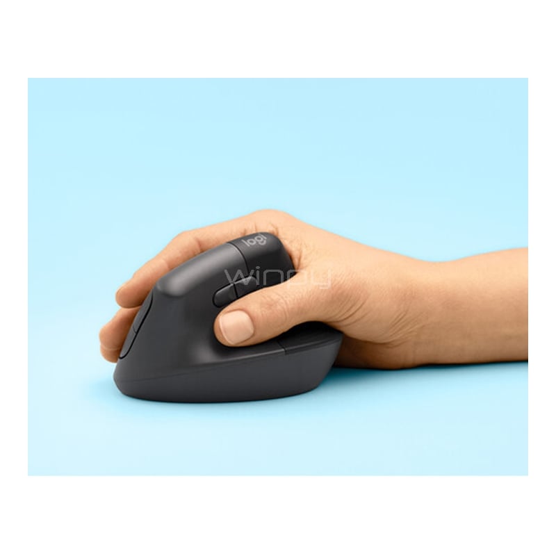 Mouse Logitech Lift Vertical Ergonomic (Bluetooth/Dongle USB, 4.000dpi, Grafito)