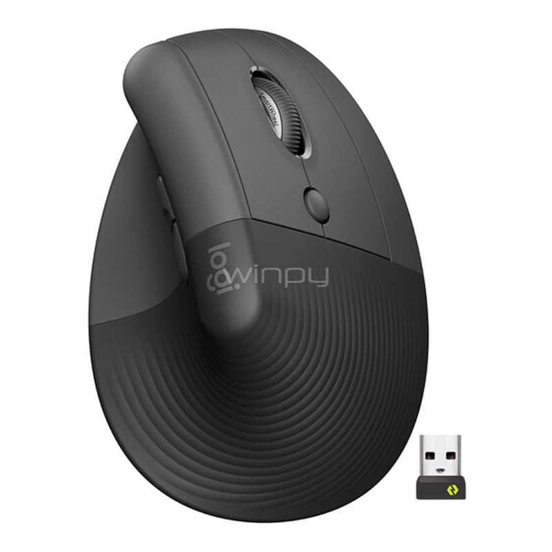 Mouse Logitech Lift Vertical Ergonomic (Bluetooth/Dongle USB, 4.000dpi, Grafito)