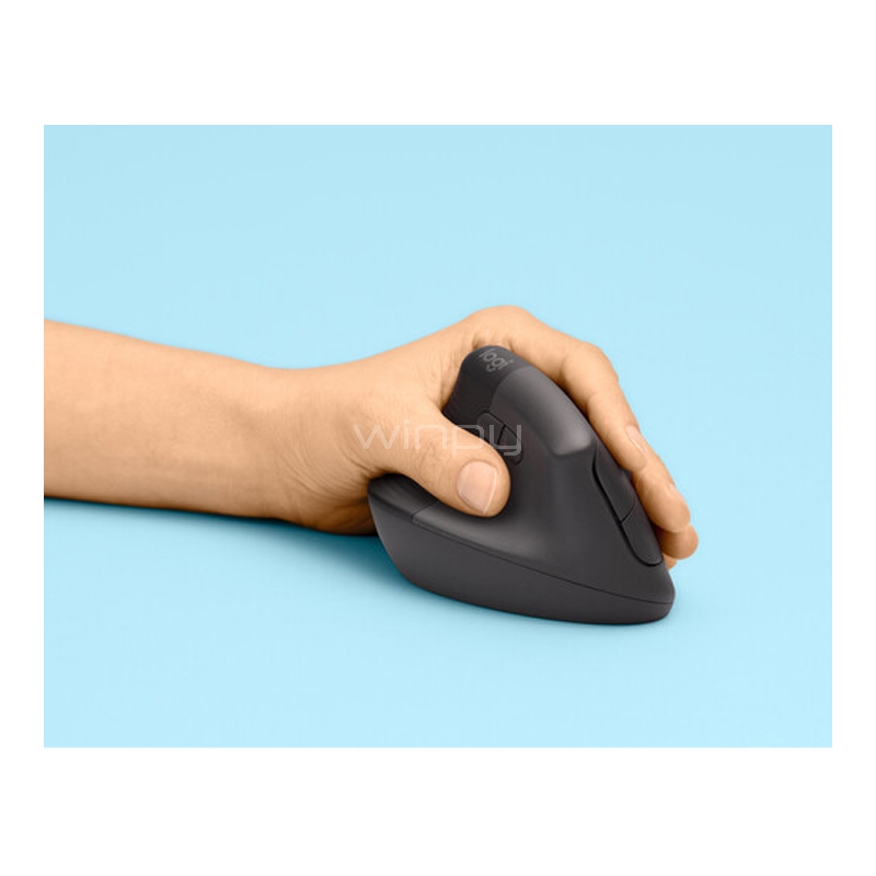 Mouse Logitech Lift Vertical Ergonomic para Zurdo (Bluetooth/ Dongle USB, 4.000dpi, Grafito)