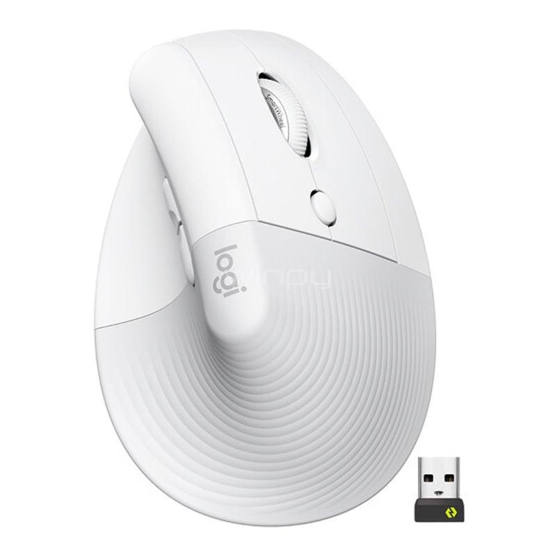 Mouse Logitech Lift Vertical Ergonomic (Bluetooth/ Dongle USB, 4.000dpi, Blanco)