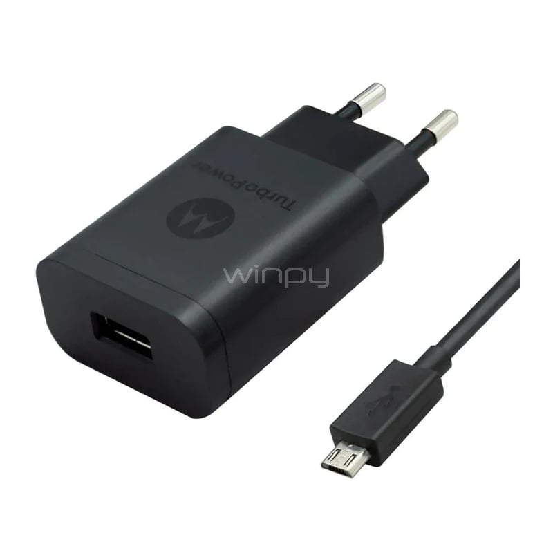 Cargador Motorola TurboPower SC52 de 18W (Micro-USB, 1 Metro, Negro)