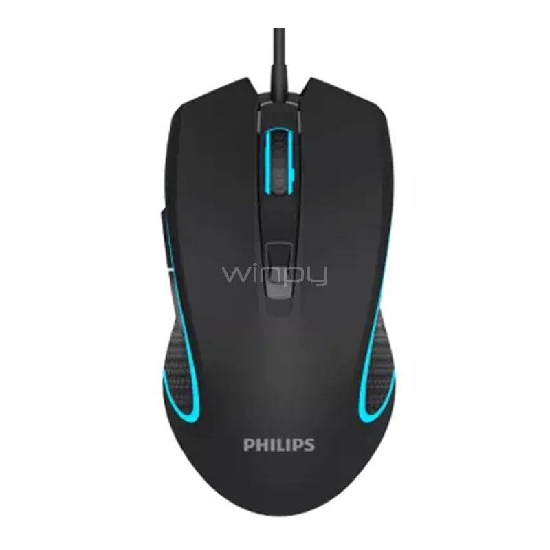 Mouse Gamer Philips SPK9413 (Dongle USB, 6.400dpi, 6 Botones)