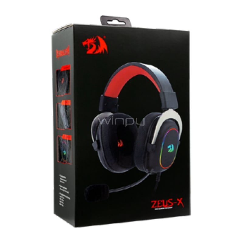 Audífonos Gamer Redragon Zeus X H510 RGB (Sonido 7.1, USB, RGB, Negro)