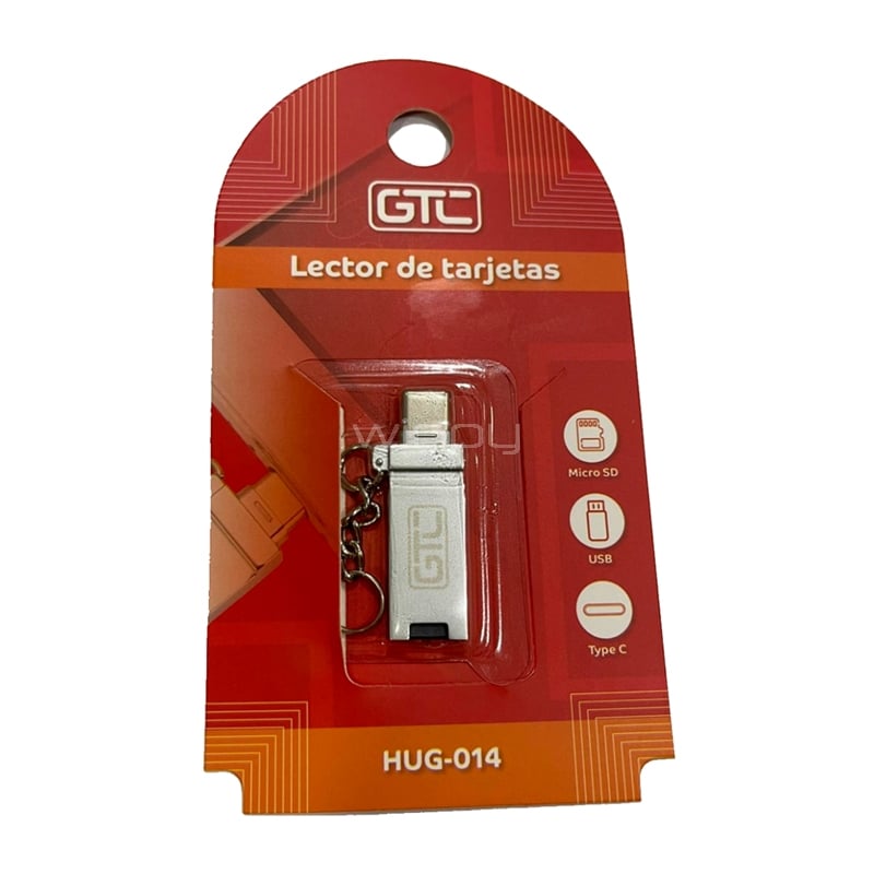 Lector microSD GTC HUG-014 (USB-C, Plateado)