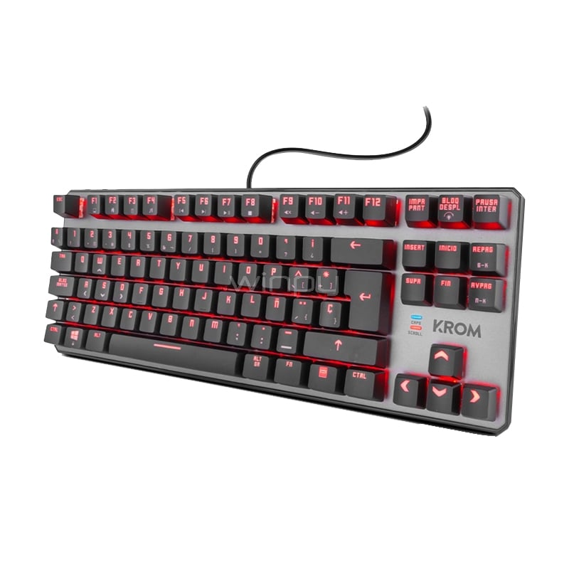 teclado mecánico krom kernel tkl (switch outemu red, rgb)