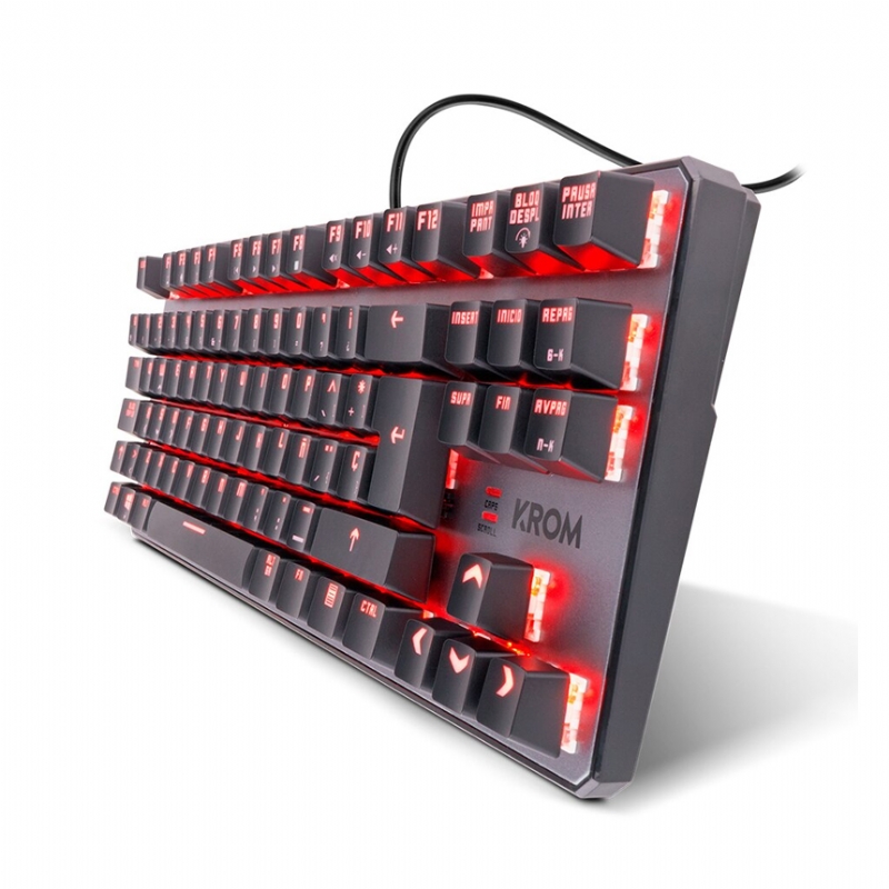 teclado mecánico krom kernel tkl (switch outemu red, rgb)