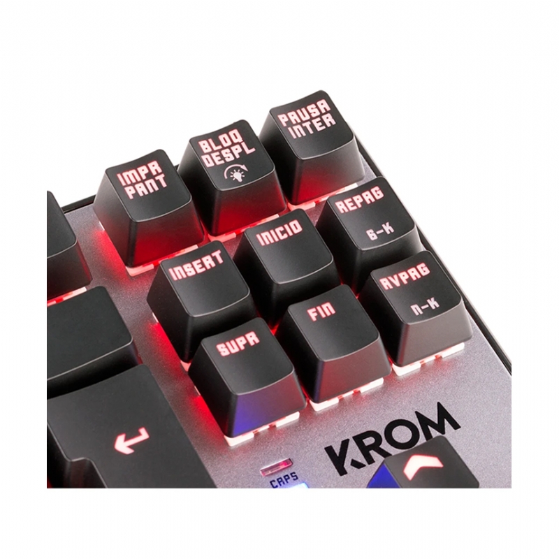 teclado mecánico krom kernel tkl (switch outemu red, rgb)