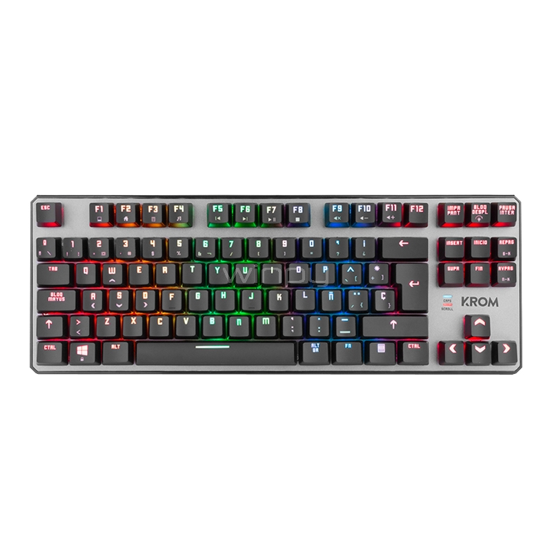 teclado mecánico krom kernel tkl (switch outemu red, rgb)