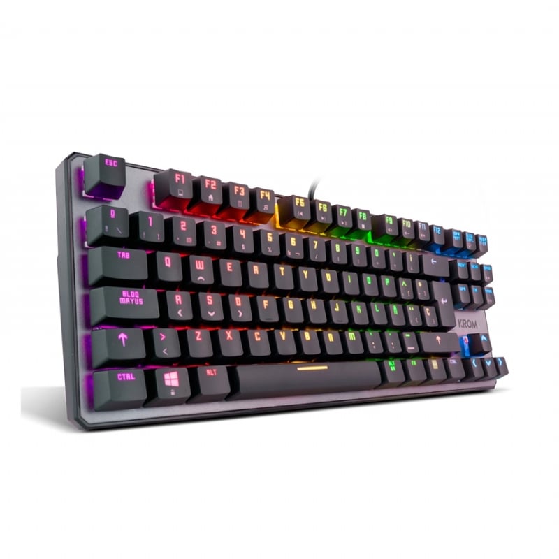 teclado mecánico krom kernel tkl (switch outemu red, rgb)
