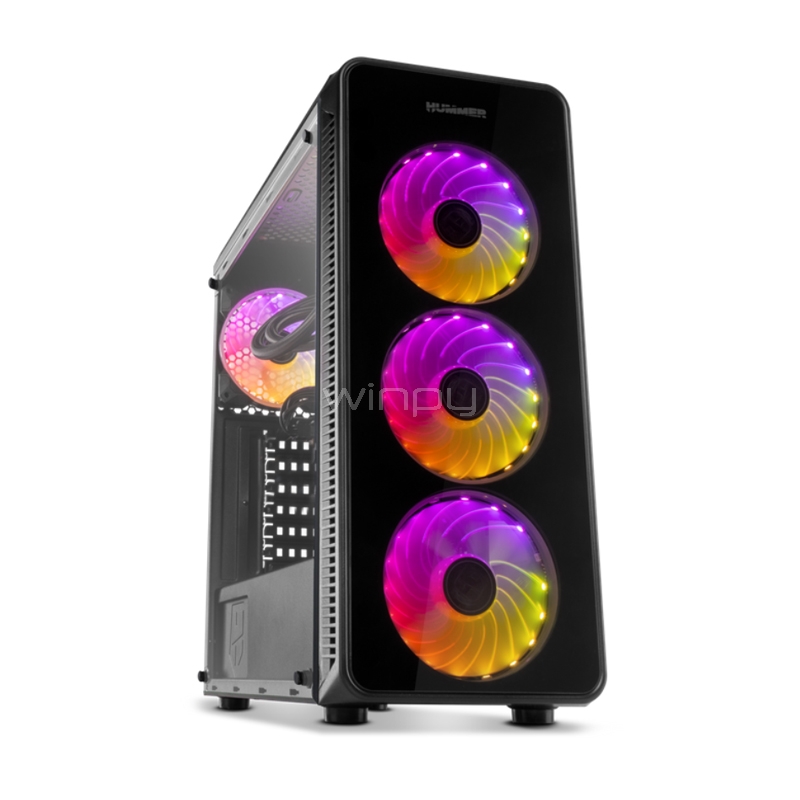 Gabinete Gamer Nox Hummer TGM ARGB (ATX, Vidrio Templado, Fan 120mm x4)
