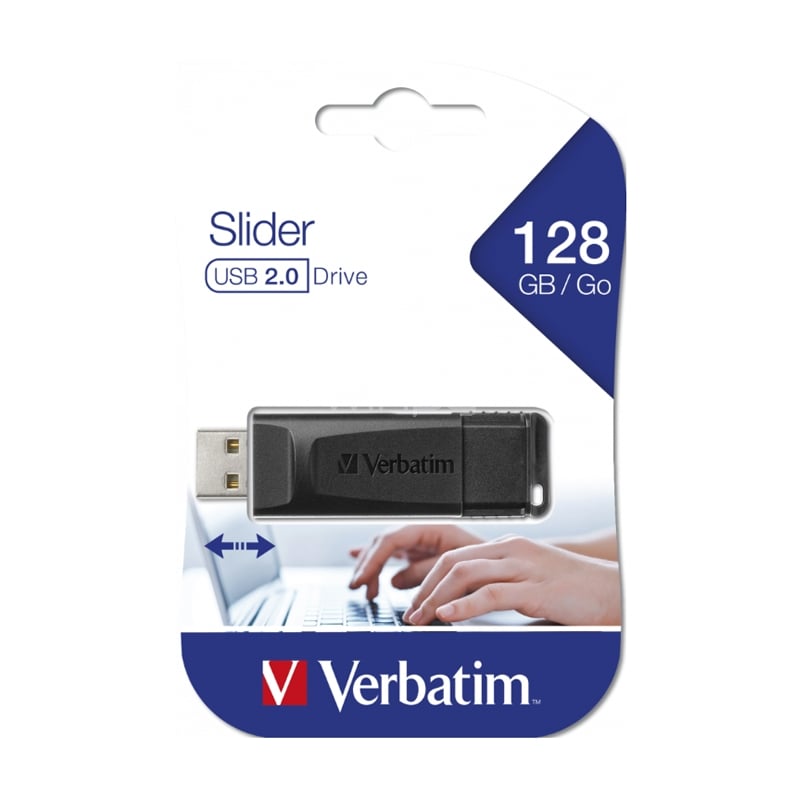 Pendrive Verbatim Slider de 32GB (USB 2.0, Negro)