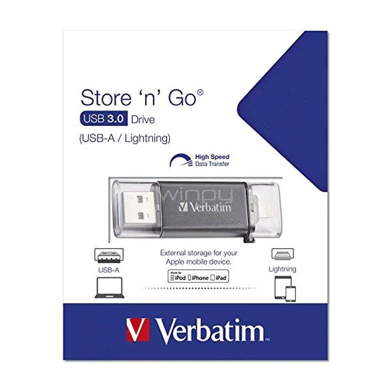 Pendrive Verbatim Dual Apple de 16GB (USB, Lightning)