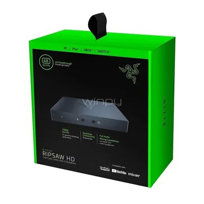 Capturadora de Video Razer Ripsaw HD para Streaming (Full HD@60fps, HDMI, USB)