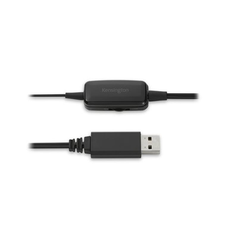Audífono Kensington con Micrófono (USB, Negro)