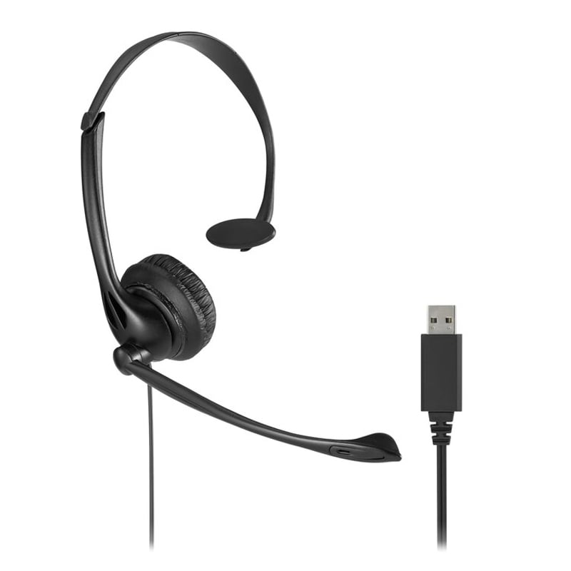 Audífono Kensington con Micrófono (USB, Negro)