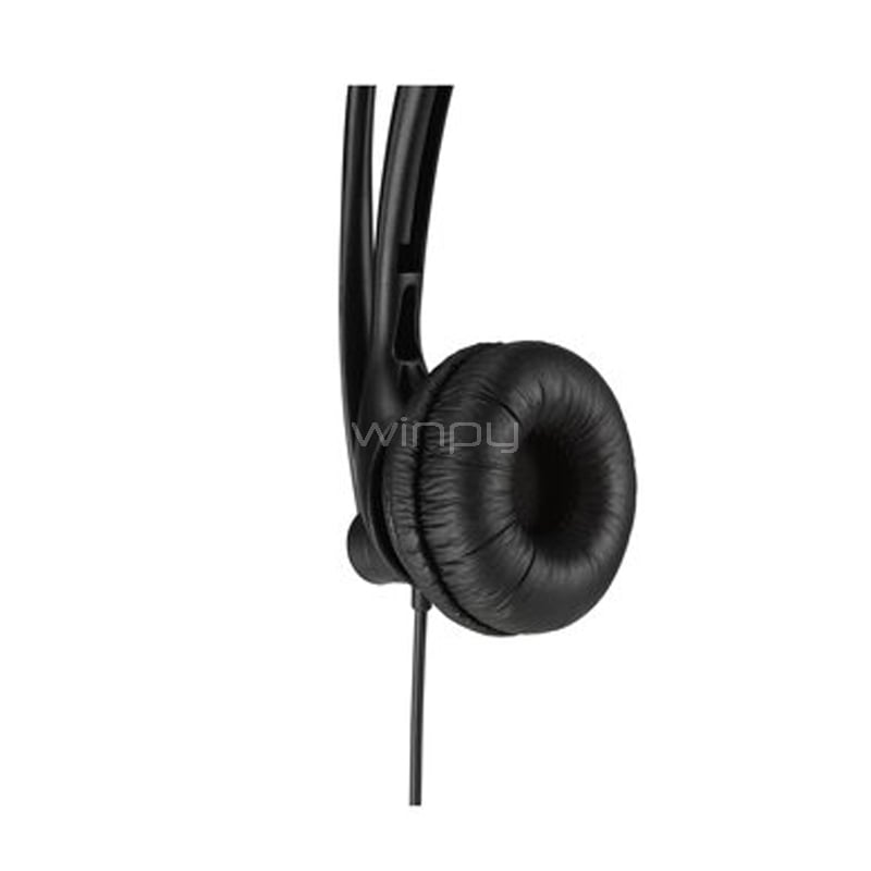 Audífono Kensington con Micrófono (USB, Negro)