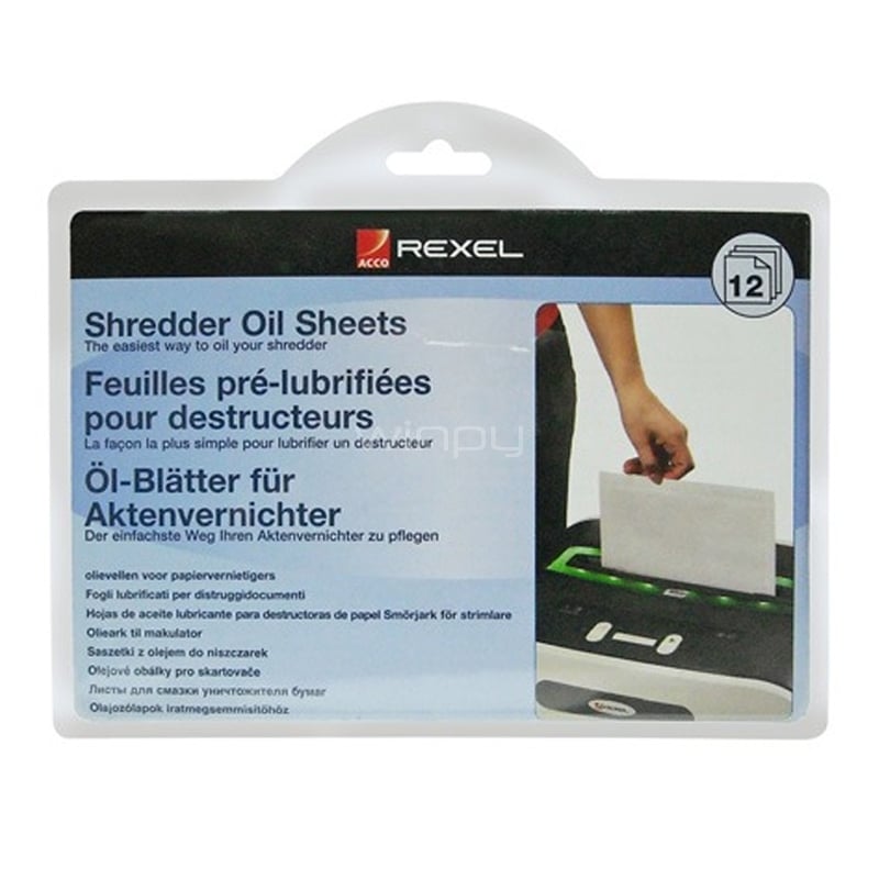 Hoja Lubricante Rexel para Destructora de Papel (12 unidades)