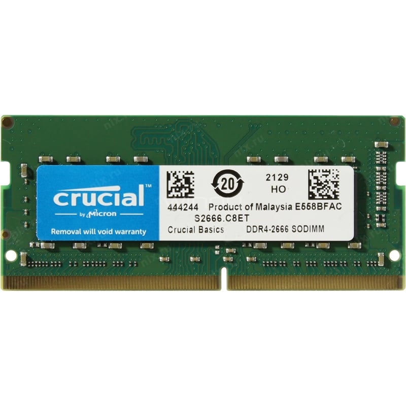 Memoria RAM Crucial Basics de 8GB (DDR4, 2666MHz, SO-DIMM, CL19, 1.2V)