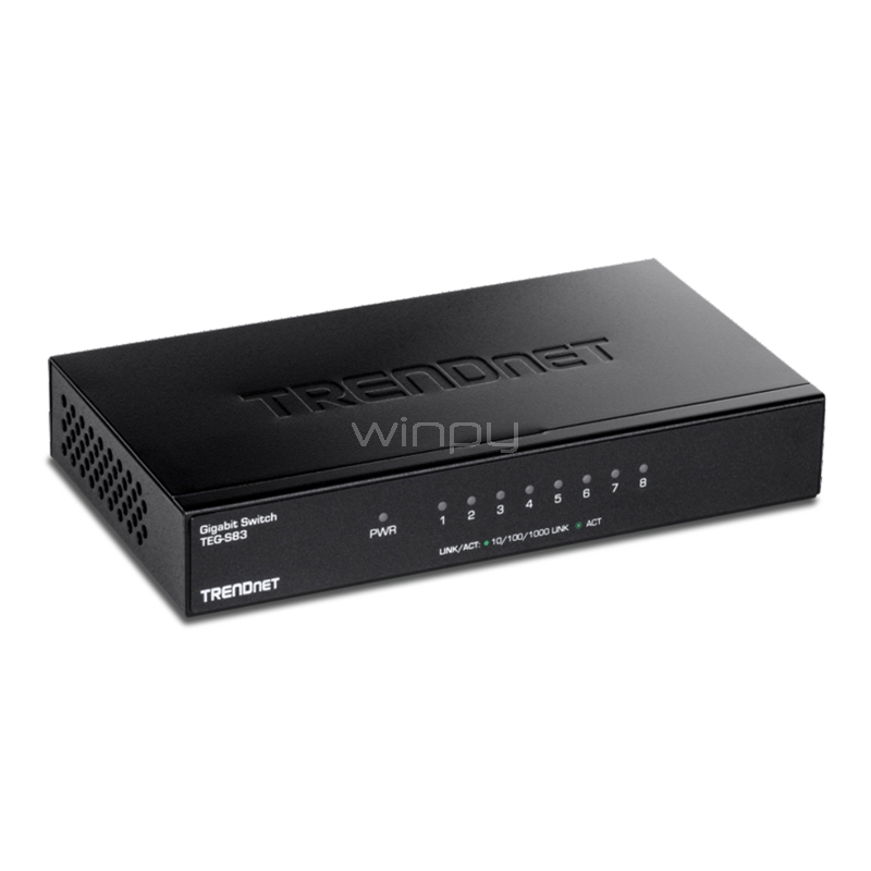 Switch TRENDnet TEG S83 de 8 puertos (Gigabit, 16 Gbps, Full Duplex)