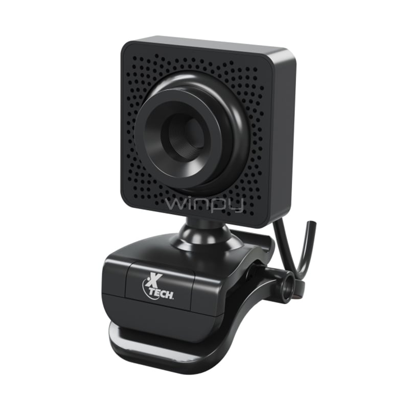 WebCam XTech Gaze con Micrófono (HD 480p, Negro)