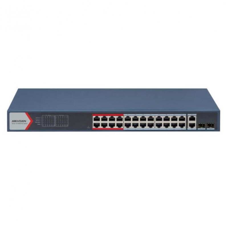 Switch Hikvision Smart Managed de 24 Puertos (Gigabit, 8.8Mbps, PoE, 370 W)
