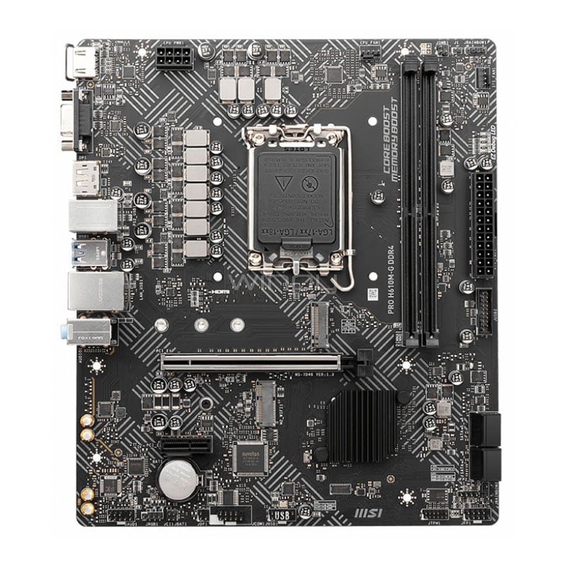 Placa Madre MSI PRO H610M-G DDR4 (LGA1700, 2133/3200MHz, M.2, MicroATX)