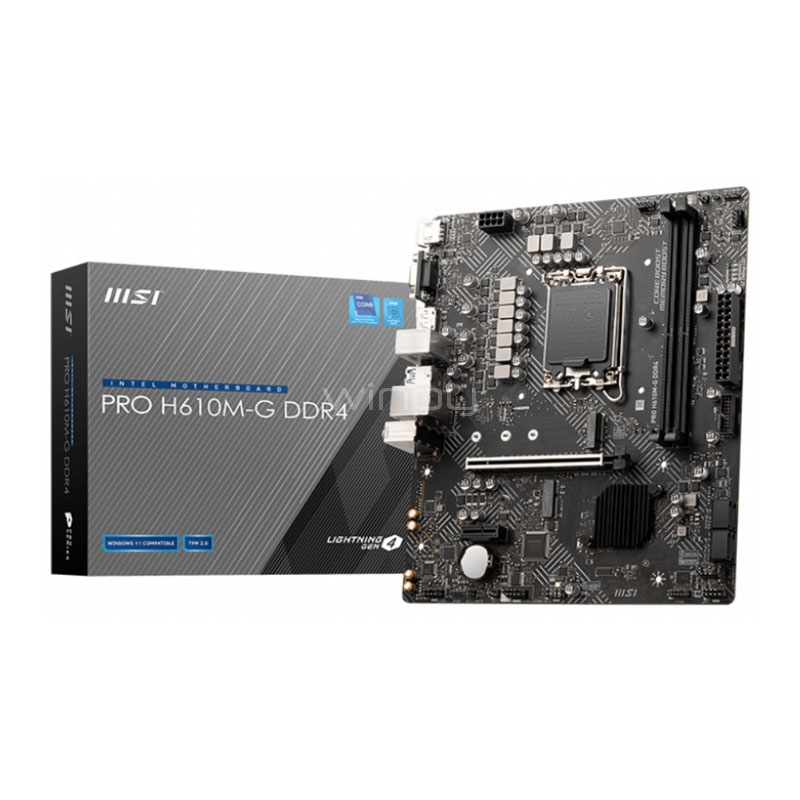 Placa Madre MSI PRO H610M-G DDR4 (LGA1700, 2133/3200MHz, M.2, MicroATX)