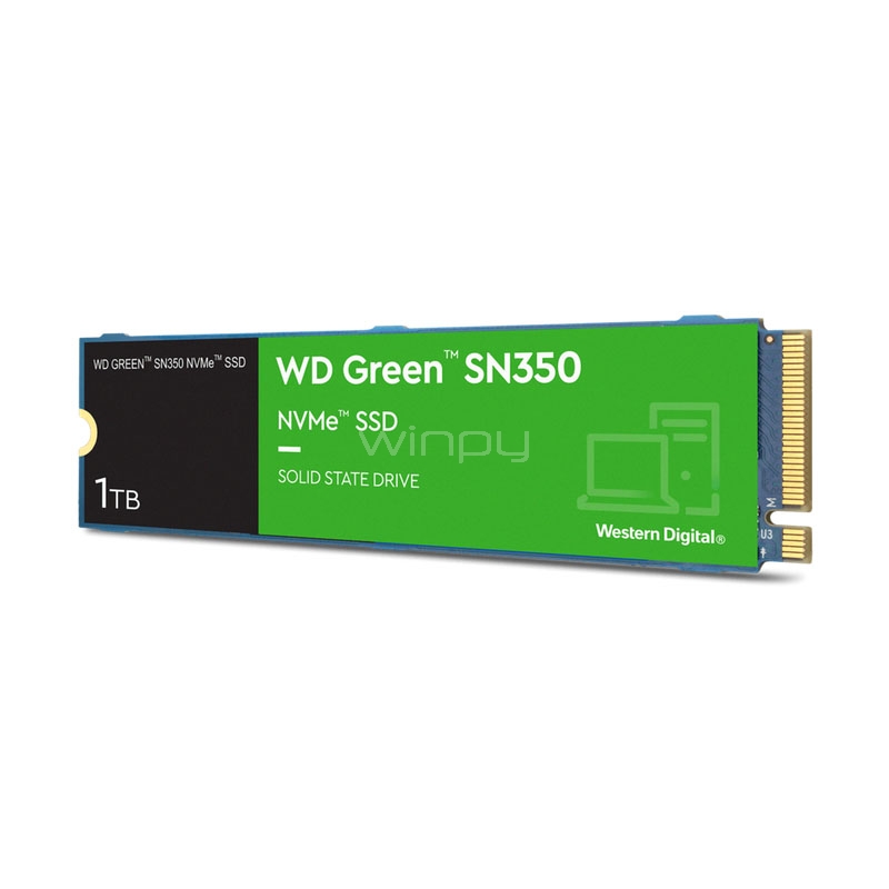 unidad de estado sólido western digital green sn350 de 1tb (nvme, m.2 2280, pcie gen3)