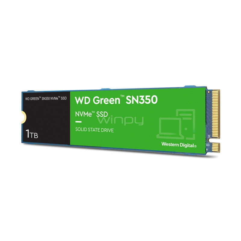 Unidad de Estado Sólido Western Digital Green SN350 de 1TB (NVMe, M.2 2280, PCIE Gen3)