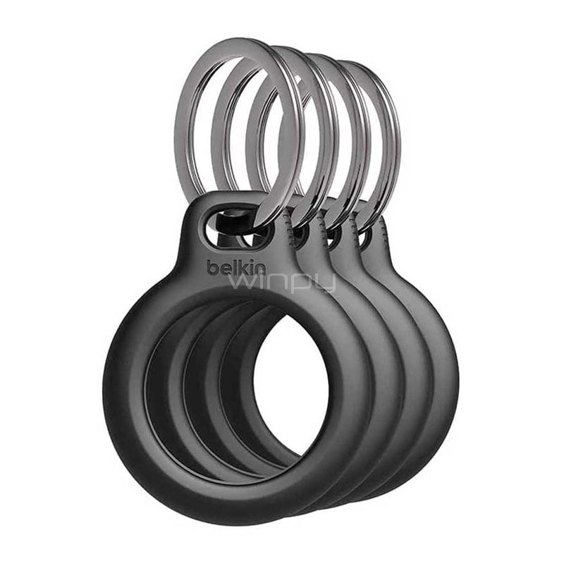 Pack de 4 Llaveros Protector Belkin Secure Holder para Airtag (Negro)