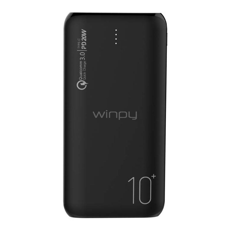 Batería Portátil Externa Dusted PB Slim de 10.000 mAh (PD-QC3.0, Negro)