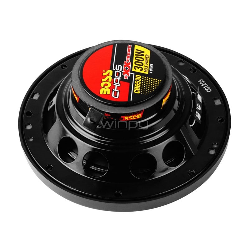 Parlantes Boss Chaos Exxtreme CH6530 de 6.5“ (3 vías, 300 W, Rojo)